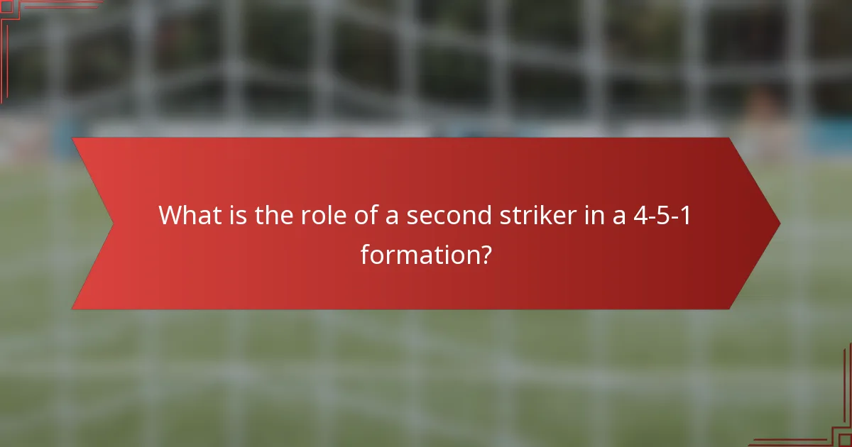 What is the role of a second striker in a 4-5-1 formation?
