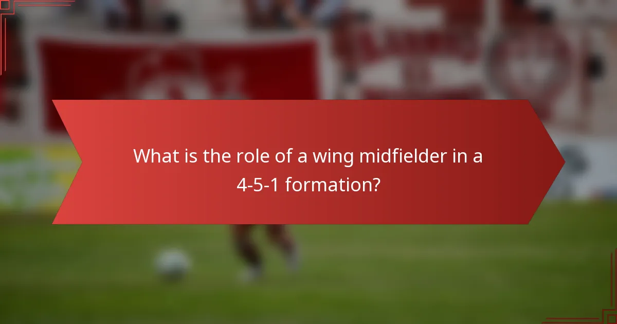 What is the role of a wing midfielder in a 4-5-1 formation?